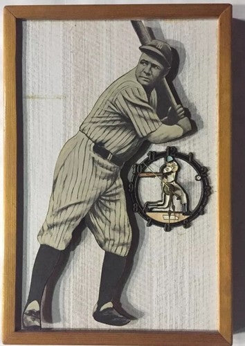 Babe Ruth Ny Yankees Wood Clock 3D Framed 11X16 1/1 original Vintage Hof