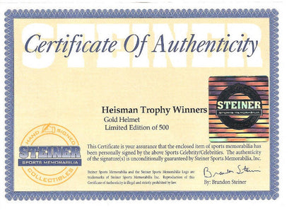 Heisman Trophy signed ProLine helmet 28 auto Barry Sanders Bo Jackson Steiner LE