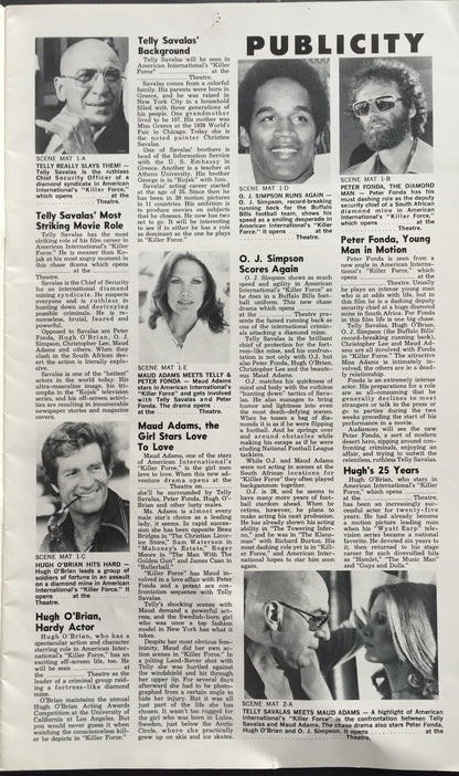 Oj Simpson bills hof  KILLER force Original 1976 movie Theater Pressbook Poster