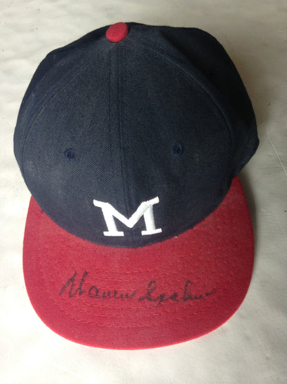 Warren Spahn signed Milwaukee Braves Cooperstown baseball hat auto HOF JSA COA