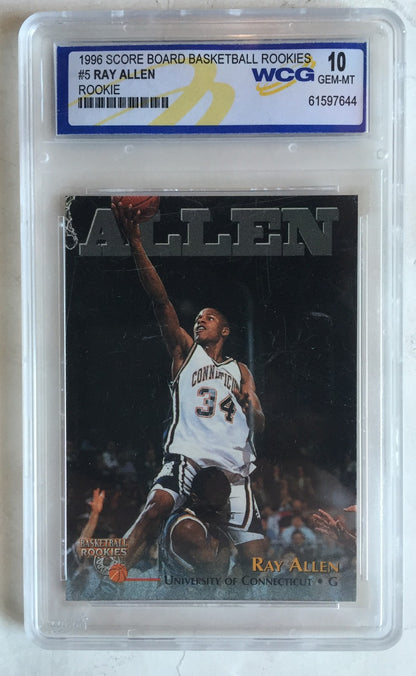 Ray Allen 1996 Score Board Basketball Rookies WCG 10 Gem Mint #5 RC CONNECTICUT