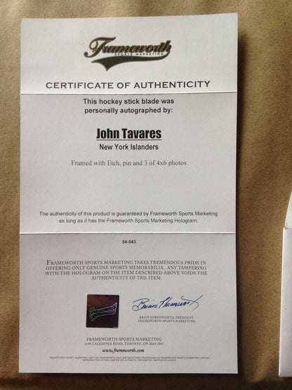 John Tavares Signed hockey stick blade shadowbox collage auto frameworth COA