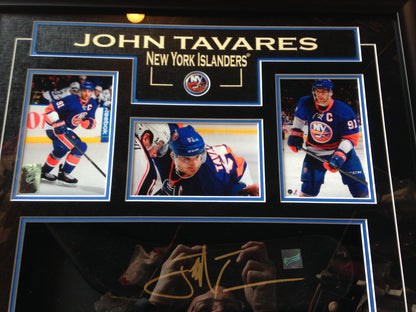 John Tavares Signed hockey stick blade shadowbox collage auto frameworth COA