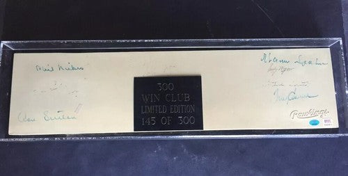 300 Win Pitching Rubber Signed Tom Seaver Nolan Ryan Spahn Auto Psa /300 & Case
