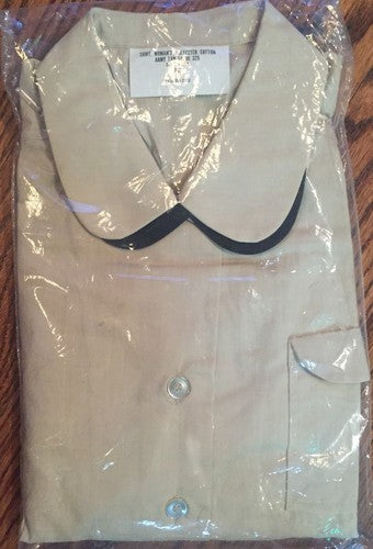 Army Woman’s Shade Shirt Tan Original war Sealed 18 325 Cotton Polyster Rare New