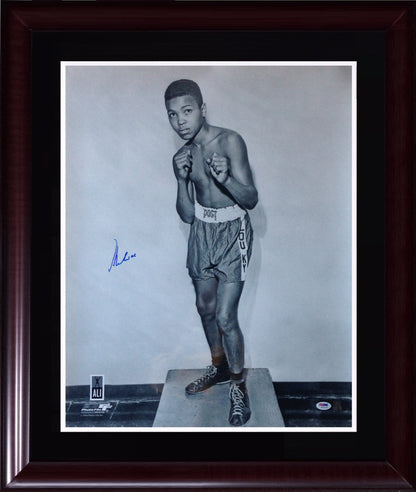 Muhammad Ali Cassius Clay Signed 20x24 photo framed auto PSA /DNA Ali holo COA