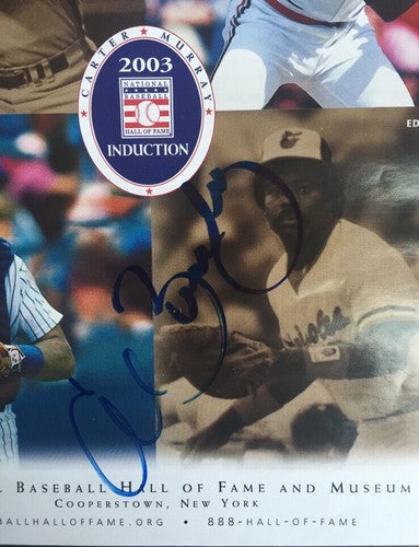 Hall Of Fame Hof 2003 Induction Ticket Program Al Bumbry Auto Gary Carter Murray