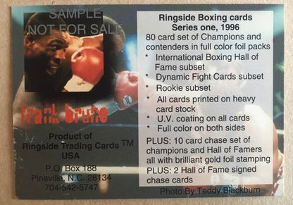 1996 RINGSIDE MIKE TYSON  Vs FRANK BRUNO SAMPLE PROMO  BOXING CARD MINT Rare