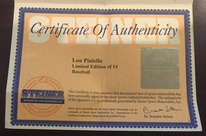 Lou Piniella Signed OFFICIAL Stat Baseball LE 1/14 Auto Steiner MLB COA