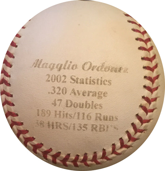 Magglio Ordonez Signed OML Engraved Stat Baseball LTD 1/30 Auto Steiner MLB COA