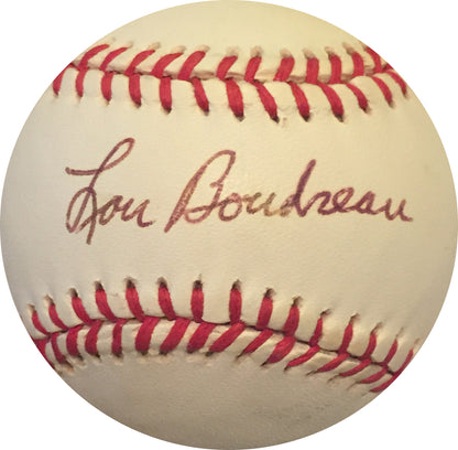 Lou Boudreau Signed Official American League Baseball HOF Indians Auto JSA COA