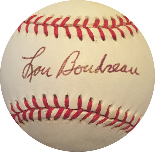 Lou Boudreau Signed Official American League Baseball HOF Indians Auto JSA COA