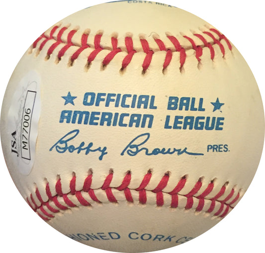Lou Boudreau Signed Official American League Baseball HOF Indians Auto JSA COA