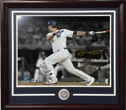 Gary Sanchez Yankees signed 8x10 Metallic photo Gold ROOKIE auto framed Steiner
