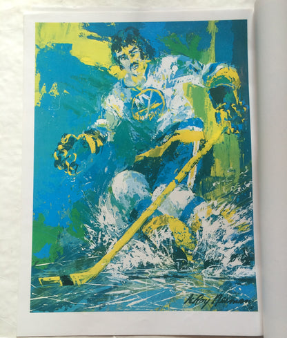 Jude Drouin Islanders Leroy Neiman hand signed 10 color keys litho INS auto COA