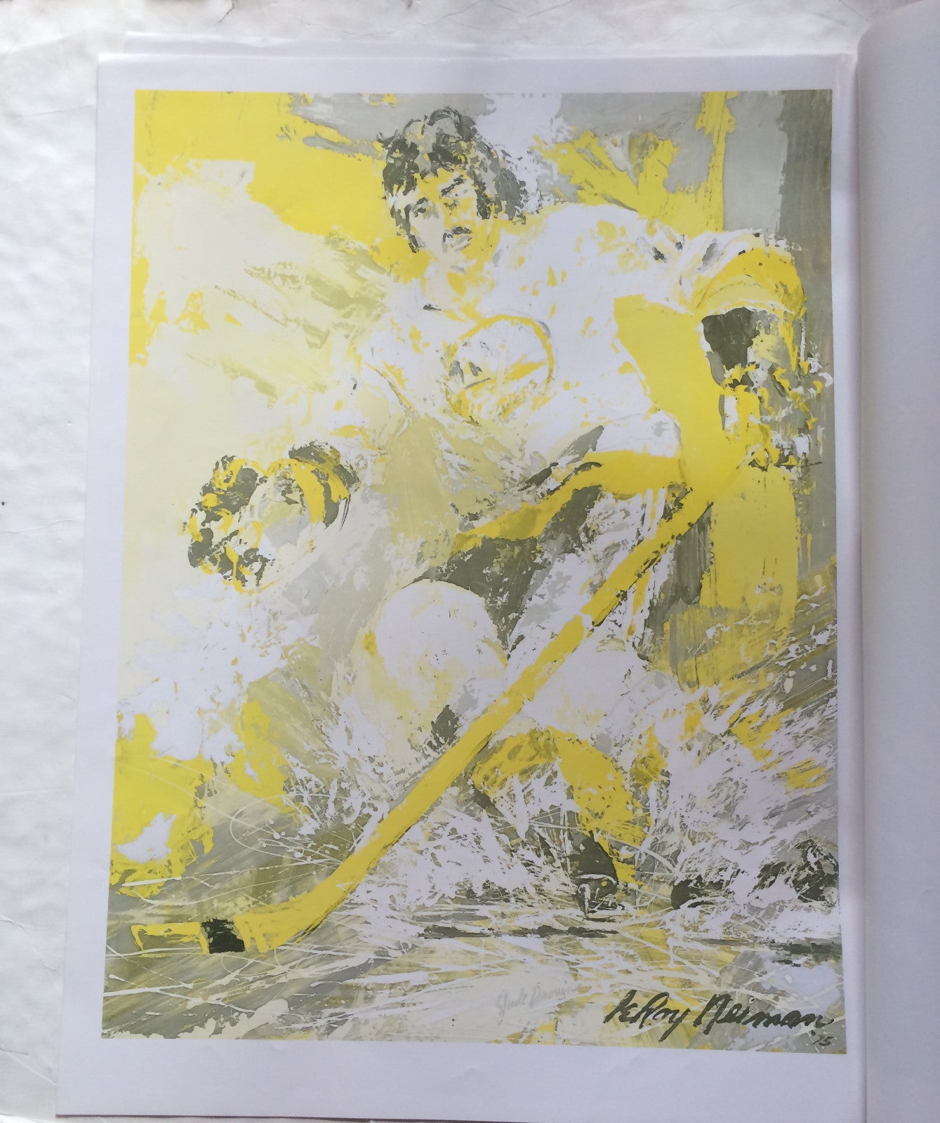 Jude Drouin Islanders Leroy Neiman hand signed 10 color keys litho INS auto COA