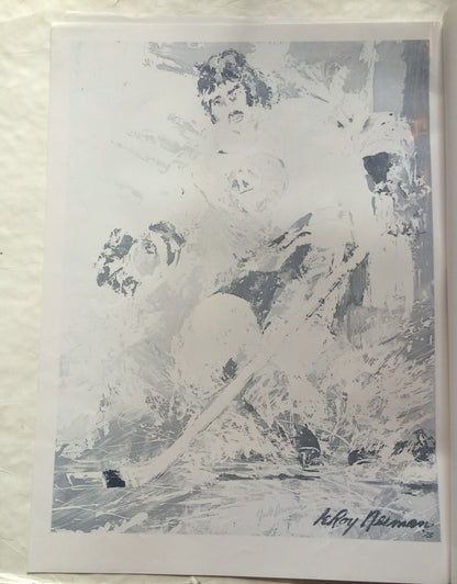 Jude Drouin Islanders Leroy Neiman hand signed 10 color keys litho INS auto COA