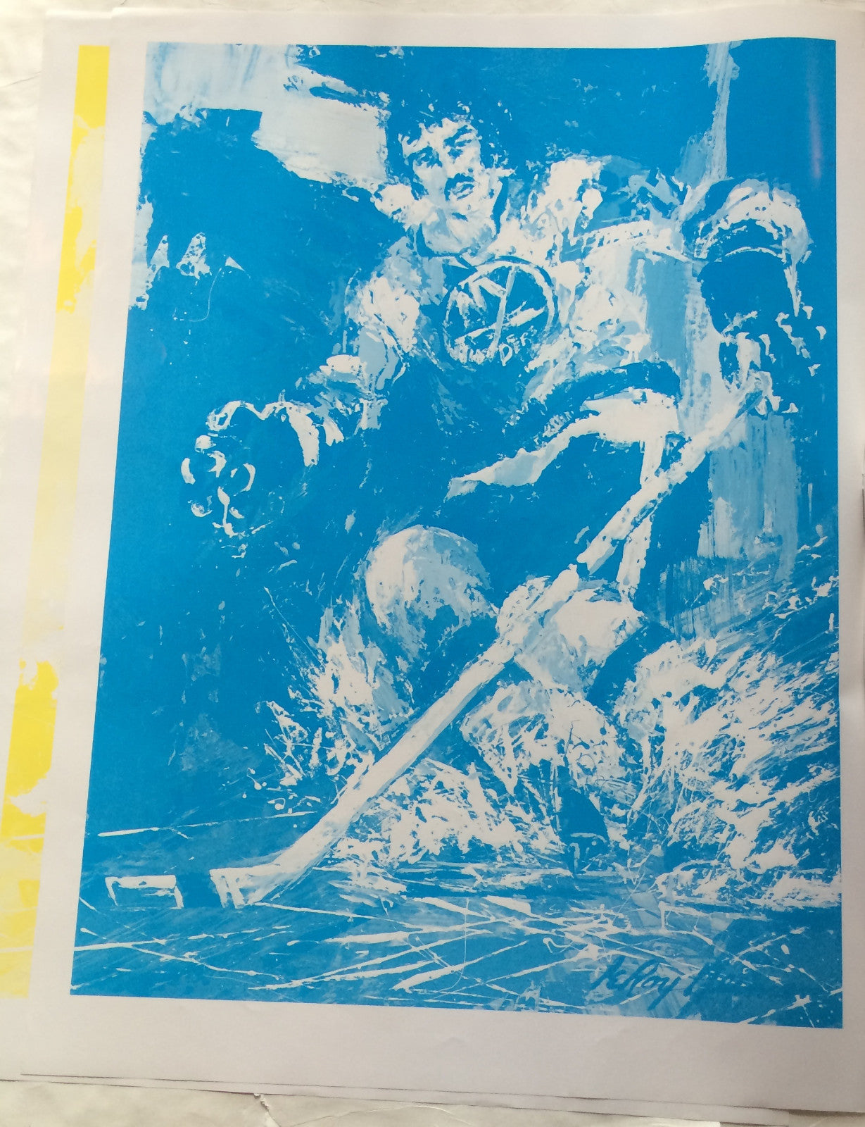 Jude Drouin Islanders Leroy Neiman hand signed 10 color keys litho INS auto COA