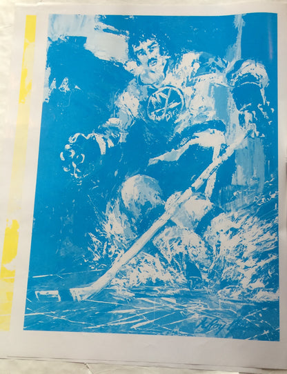 Jude Drouin Islanders Leroy Neiman hand signed 10 color keys litho INS auto COA