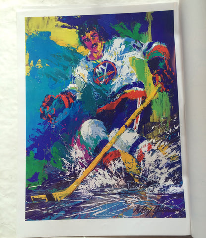 Jude Drouin Islanders Leroy Neiman hand signed 10 color keys litho INS auto COA