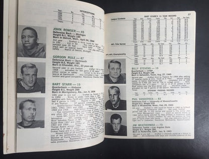 Green Bay Packers 1969 Media Guide Press Book Yearbook Ray Nitschke Bart Starr