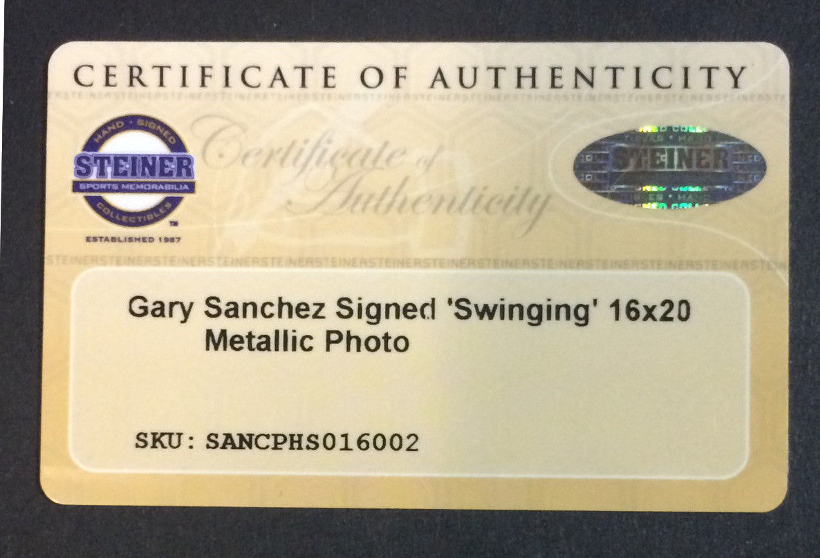 Gary Sanchez signed 16x20 spotlight photo framed Yankees coin auto Steiner COA