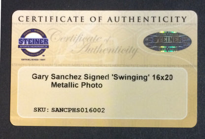 Gary Sanchez signed 16x20 spotlight photo framed Yankees coin auto Steiner COA