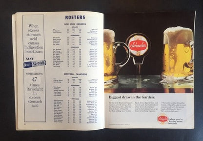 Ny Rangers Vs Canadiens Oct 18 1967 Program Nm Msg