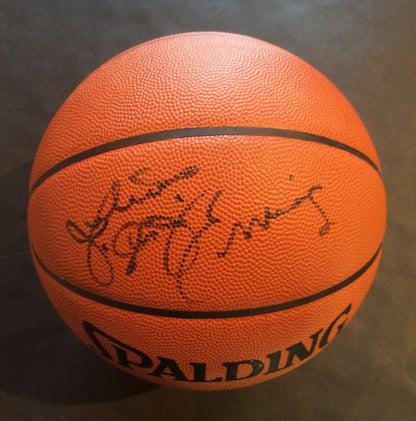 Julius Erving Nets 76ers signed NBA Pro game basketball INS Dr J auto CBM COA