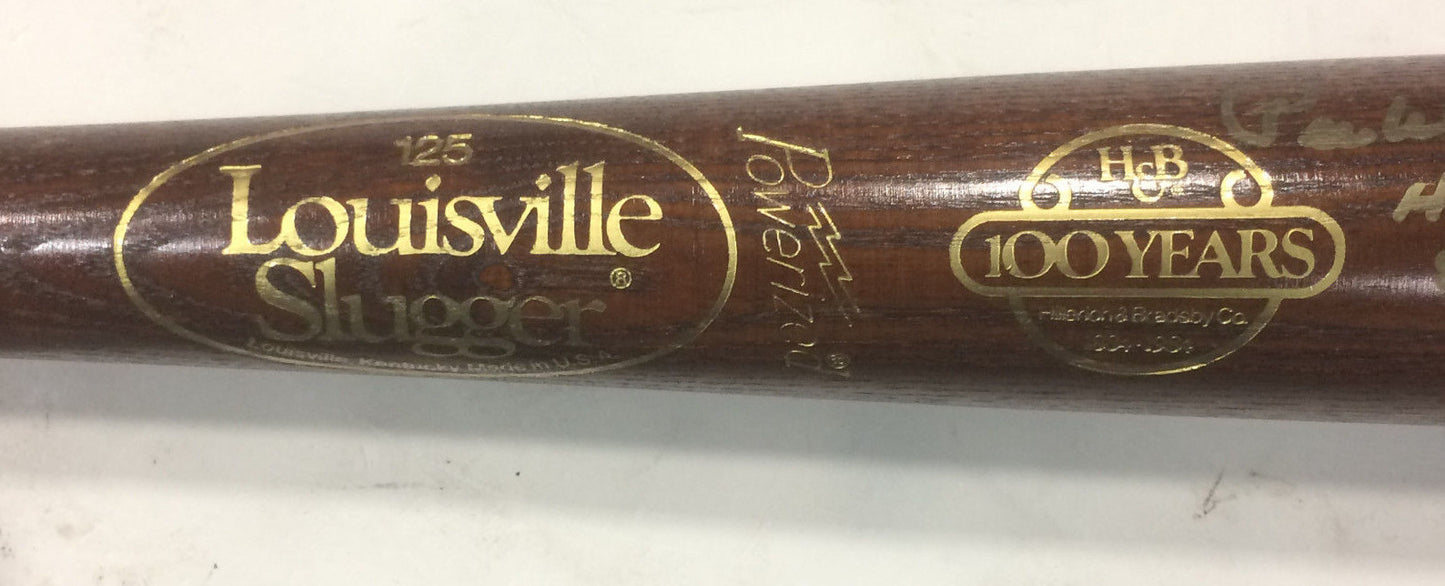 Pee Wee Reese Dodgers signed LS 100th Logo baseball bat HOF 84 Autograph JSA LOA