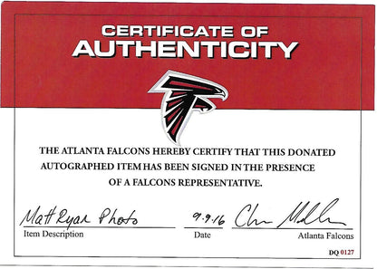 Matt Ryan signed 8x10 photo framed autograph Falcons Team COA NFL MVP Super Bowl