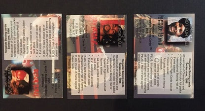 MIKE TYSON Roy Jones Jr Lennox Lewis 1996 ringside PROMO BOXING 3 CARD Set MINT