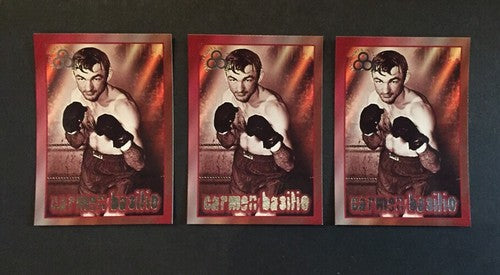 Carmen Basilio Ringside Spotlights In The Ring Blank Back 3 Boxing Card Lot Mint