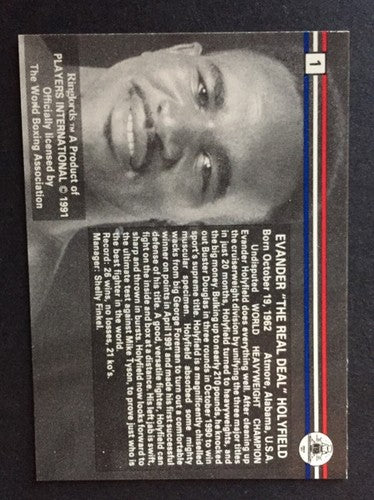 Evander Holyfield Ringlords Boxing Card #1 lot of 10 cards MINT the real deal