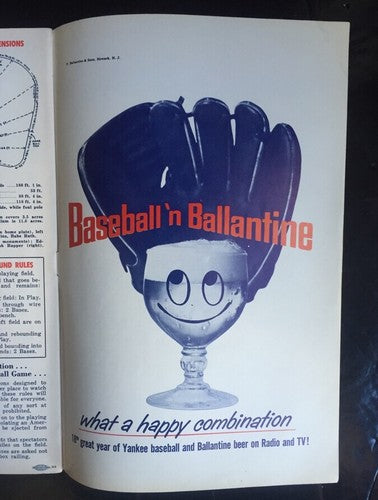 1964 MICKEY MANTLE HR 4 Rbi New York Yankees program scorecard Nm 3 Hits Rare
