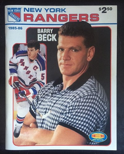 January 10 1986 Ny Rangers vs Capitals Hockey Program & Ticket MSG Barry Beck Mt