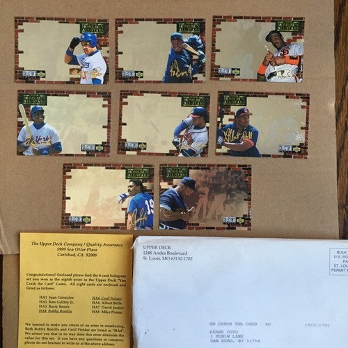 1994 Ud HOME RUN ALL STARS 8 CARD HOLOGRAM SET Coa Griffey Jr Bonds Piazza