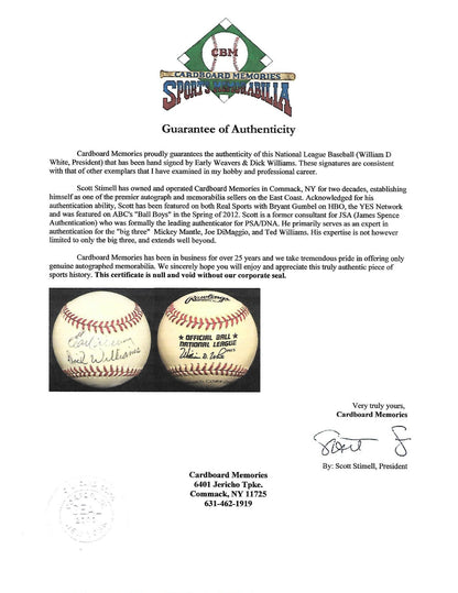Earl Weaver Dick Williams 1973 ALCS managers signed nl baseball auto HOF CBM COA