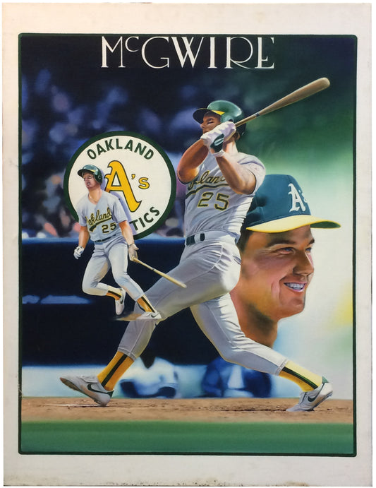 Terrence Fogarty Signed Mark McGwire Canvas Original painting framed COA 1/1