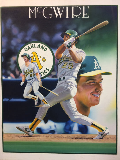 Terrence Fogarty Signed Mark McGwire Canvas Original painting framed COA 1/1