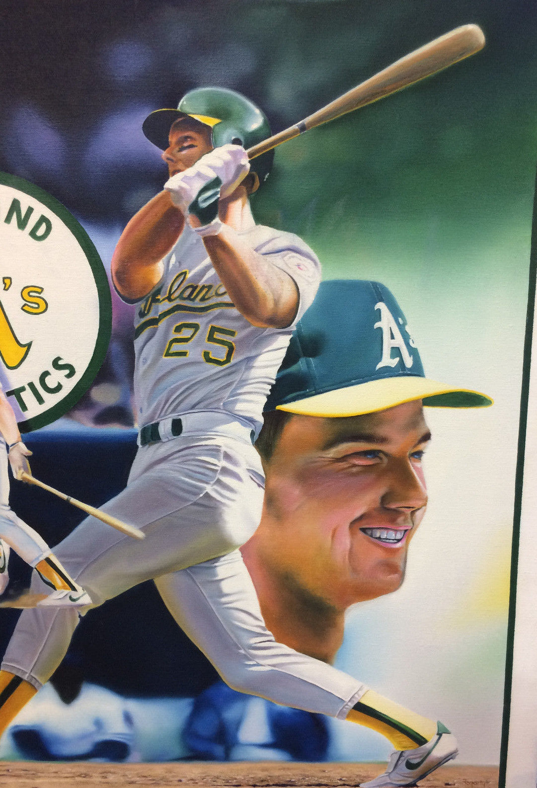 Terrence Fogarty Signed Mark McGwire Canvas Original painting framed COA 1/1