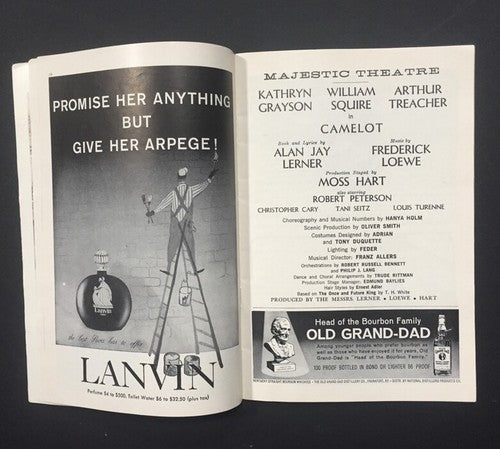 Camelot Playbill 1962 Kathryn Grayson Arthur Treacher Majestic Theatre rare