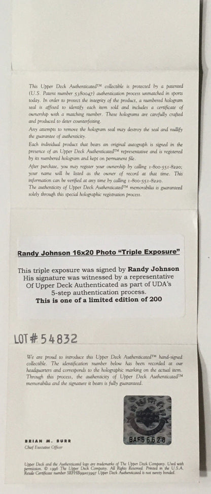 Randy Johnson Diamondbacks signed 16x20 framed photo autograph HOF UDA COA /200