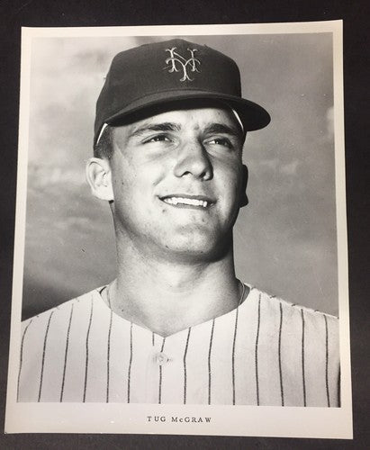 Tug McGraw Vintage Rookie Era  NY Mets Original 8x10 B/W Photo Very Rare