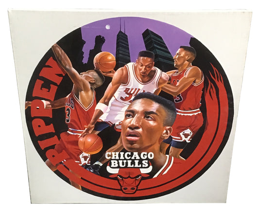 Terrence Fogarty signed original Scottie Pippen canvas painting auto COA 1/1