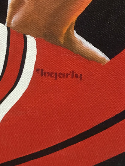 Terrence Fogarty signed original Scottie Pippen canvas painting auto COA 1/1
