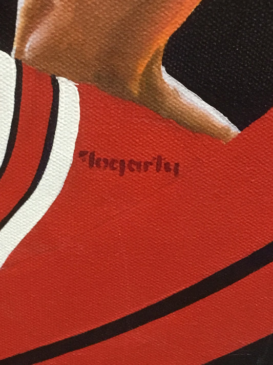Terrence Fogarty signed original Scottie Pippen canvas painting auto COA 1/1