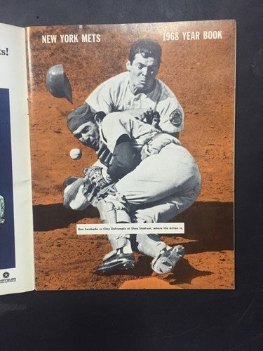 1968 New York Mets Yearbook Nolan Ryan Rookie Nice Team Page Loose Nm