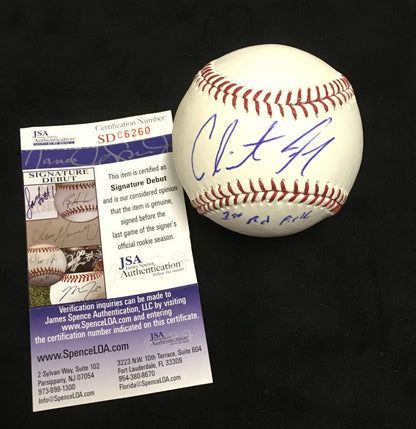 Clint Frazier Yankees signed MLB baseball ins 1st rd pick rookie auto JSA COA