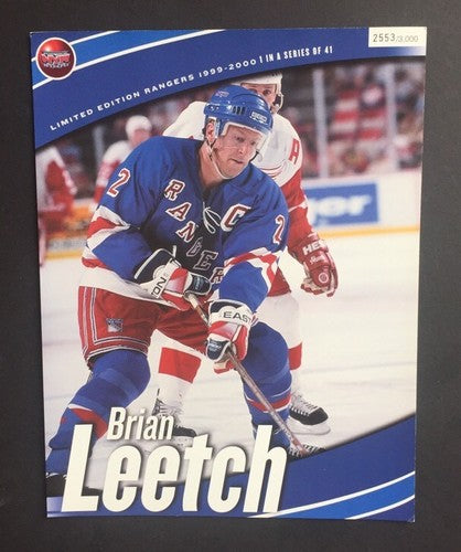 Brian Leetch Rangers 8X10 photo 1999/2000 Limited Edition /3000 Rare Msg Sga